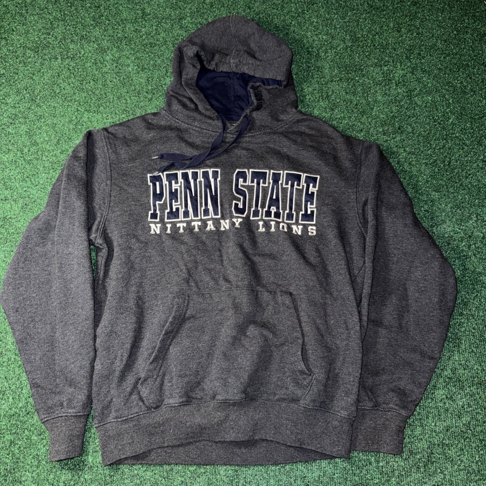 Penn State Men's Embroidered Hoodie‎ Gray Blue Size Medium T3